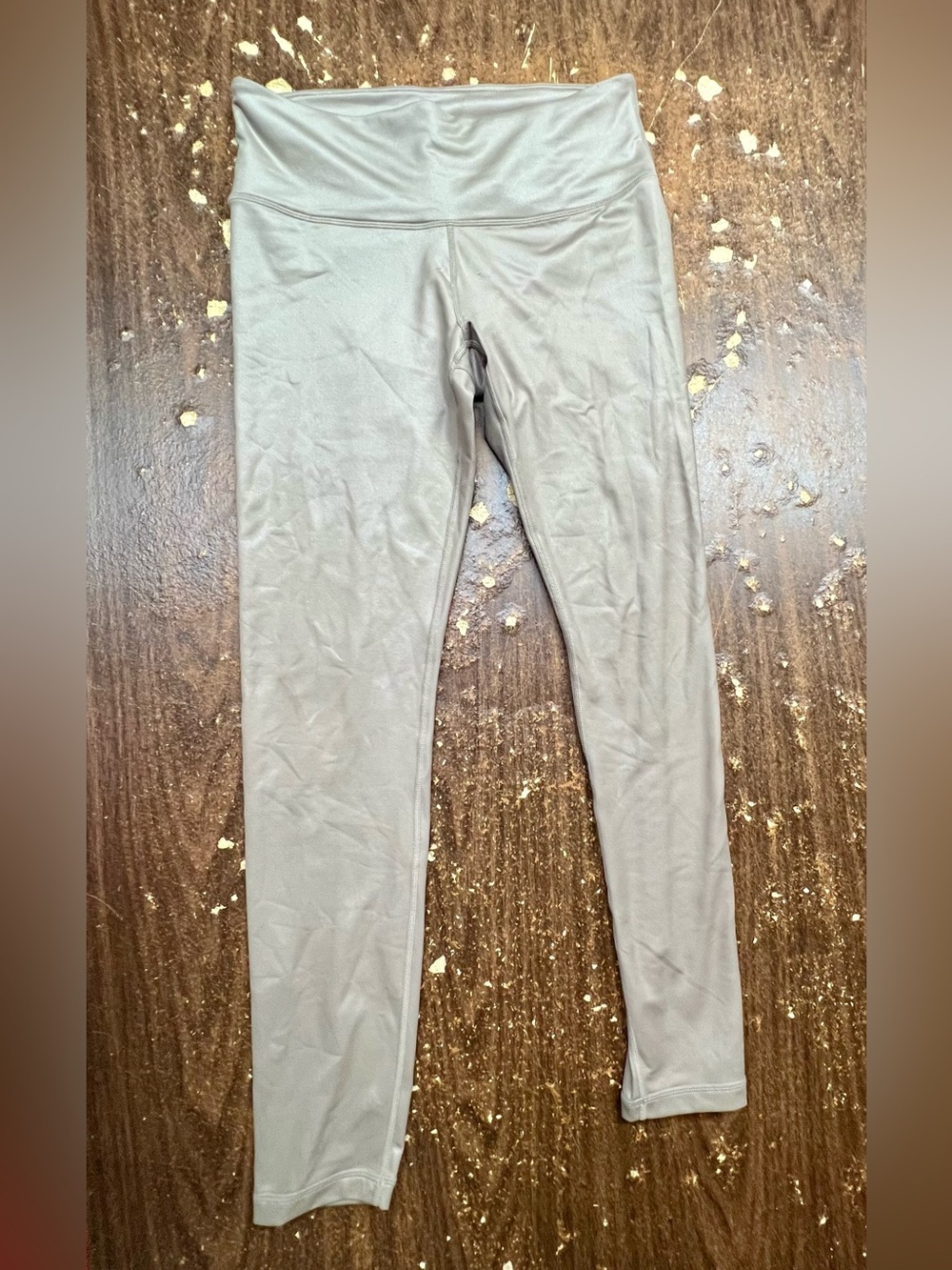 Athleta Elation Shimmer Tight Powervita Taupe Leggings Size Small S
